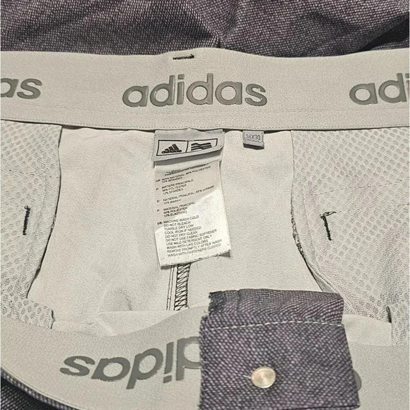 Adidas Golf Pants Men's 36 x 30 Flat Front Gray Stretch Poly Spandex Blend - Picture 6 of 9